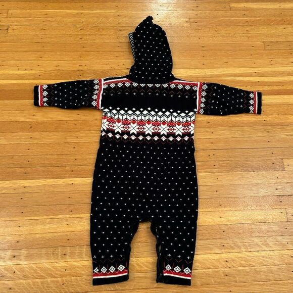 Hanna Andersson Sno Happy Heritage Hooded Sweater Jumpsuit - Picture 2 of 6